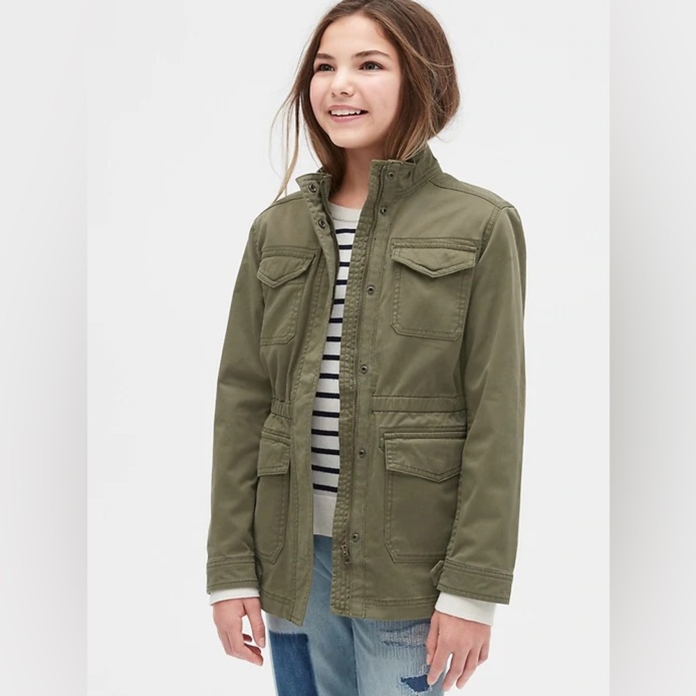GAP GIRL'S IGUANA GREEN UTILITY JACKET XL